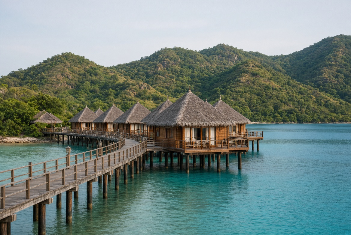 Overwater suites at the resort